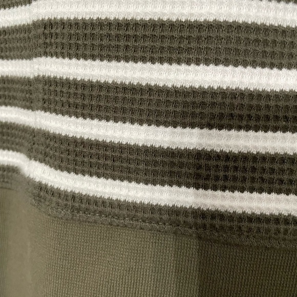 Land’ End women’s 3/4 sleeve waffle knit Tunic green and white striped size M P - Picture 5 of 5